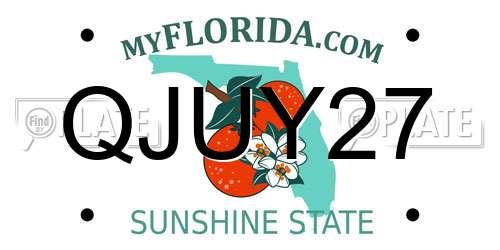 QJUY27 Florida License Plate