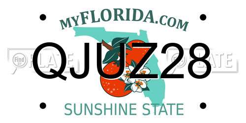 QJUZ28 Florida License Plate