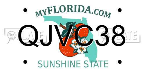 QJVC38 Florida License Plate