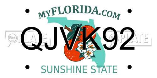 QJVK92 Florida License Plate