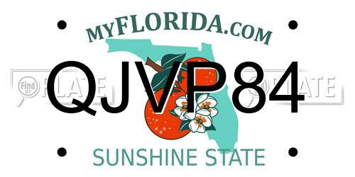 QJVP84 Florida License Plate