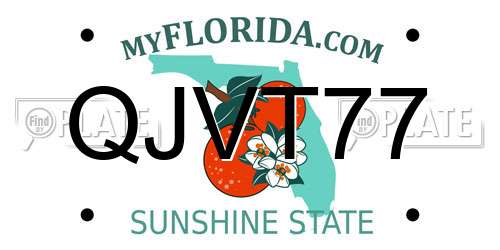 QJVT77 Florida License Plate