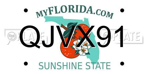 QJVX91 Florida License Plate