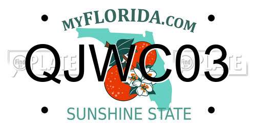 QJWC03 Florida License Plate