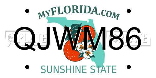 QJWM86 Florida License Plate