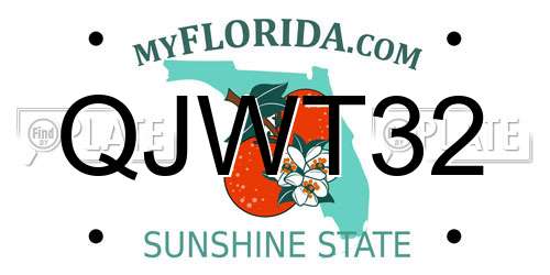 QJWT32 Florida License Plate
