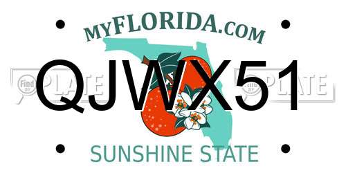 QJWX51 Florida License Plate