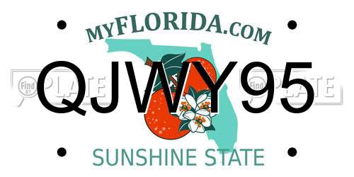 QJWY95 Florida License Plate
