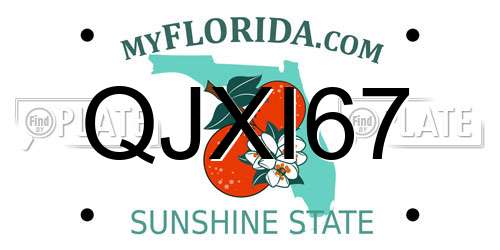QJXI67 Florida License Plate