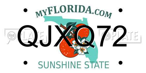 QJXQ72 Florida License Plate