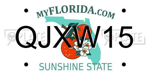 QJXW15 Florida License Plate