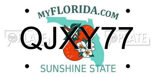 QJXY77 Florida License Plate