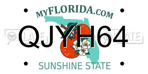 QJYH64 Florida License Plate