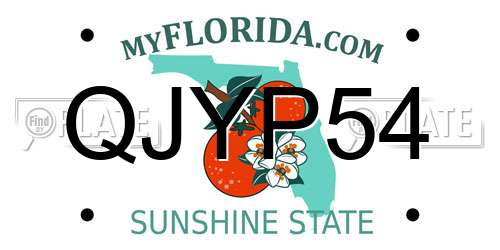 QJYP54 Florida License Plate