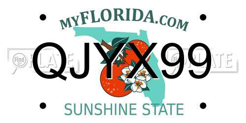 QJYX99 Florida License Plate