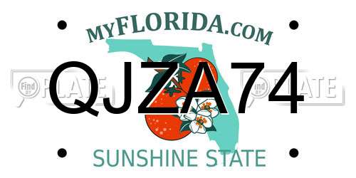 QJZA74 Florida License Plate