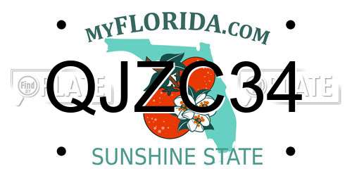 QJZC34 Florida License Plate