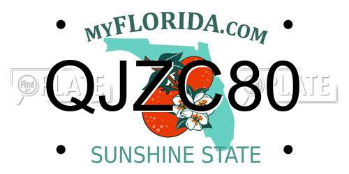 QJZC80 Florida License Plate