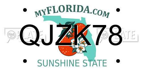 QJZK78 Florida License Plate