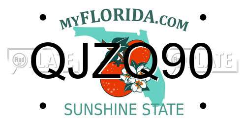 QJZQ90 Florida License Plate