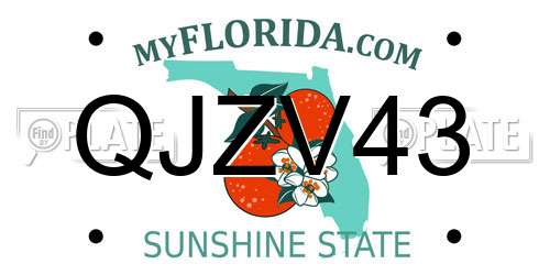 QJZV43 Florida License Plate