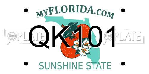 QK101 Florida License Plate