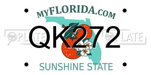 QK272 Florida License Plate