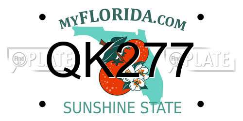 QK277 Florida License Plate