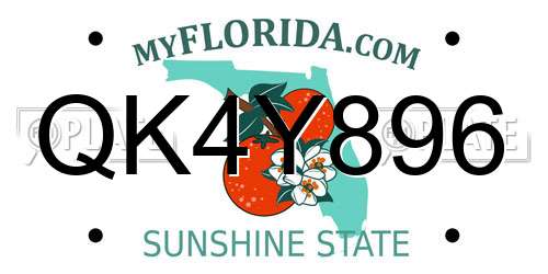 QK4Y896 Florida License Plate