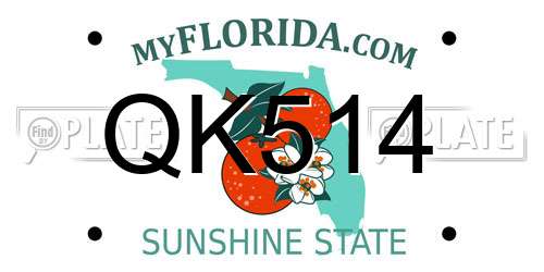 QK514 Florida License Plate