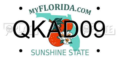 QKAD09 Florida License Plate