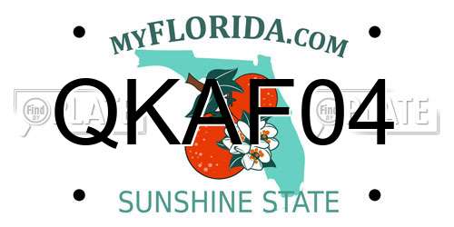 QKAF04 Florida License Plate