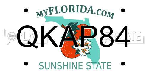 QKAP84 Florida License Plate