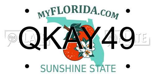 QKAY49 Florida License Plate