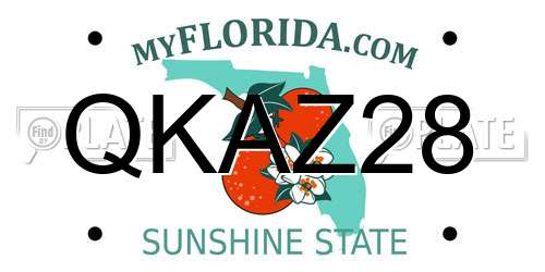 QKAZ28 Florida License Plate