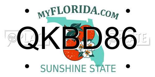 QKBD86 Florida License Plate