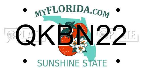 QKBN22 Florida License Plate