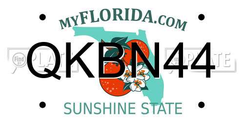 QKBN44 Florida License Plate