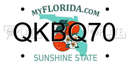 QKBQ70 Florida License Plate