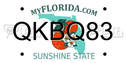 QKBQ83 Florida License Plate