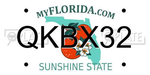 QKBX32 Florida License Plate