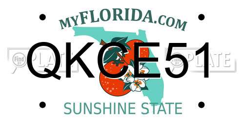QKCE51 Florida License Plate