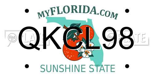 QKCL98 Florida License Plate