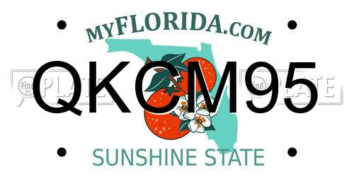 QKCM95 Florida License Plate