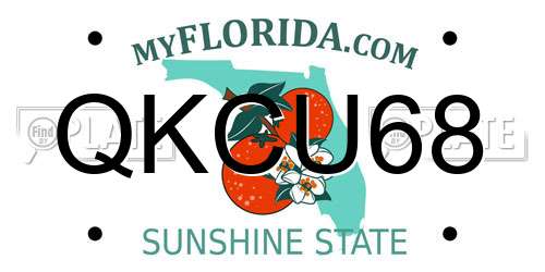 QKCU68 Florida License Plate