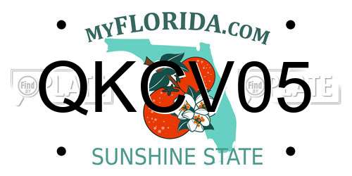 QKCV05 Florida License Plate