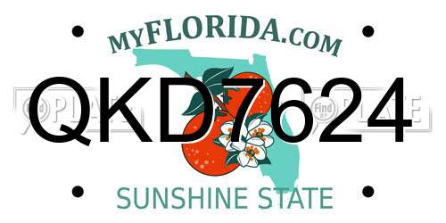 QKD7624 Florida License Plate