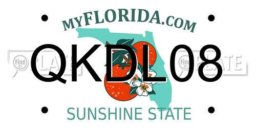 QKDL08 Florida License Plate