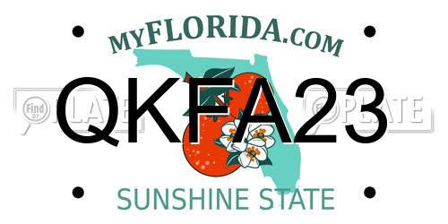 QKFA23 Florida License Plate