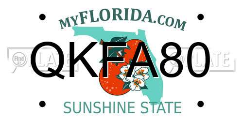 QKFA80 Florida License Plate